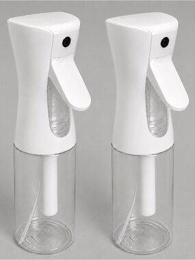 Set of 2 Fine Mist Continuous Clear Empty Spray Bottles for Plant Hair Cleaning